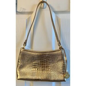 Brahmin Anytime Mini Croc Embossed Shoulder HandBag/Purse Bronze